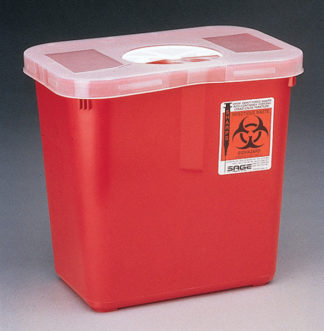Kendall Sharps Container with Rotor Lid - 2 Gallon